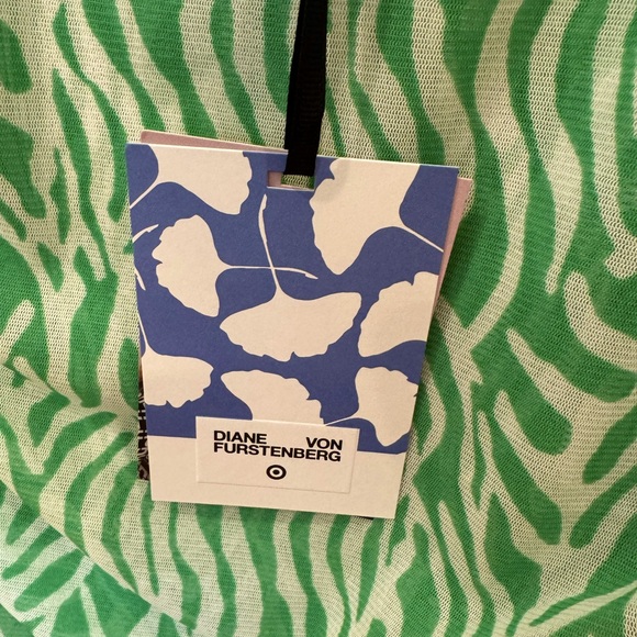 DVF x Target Green Mini Dress Strappy Mesh Sea Twig Size Large NWT - Picture 9 of 9